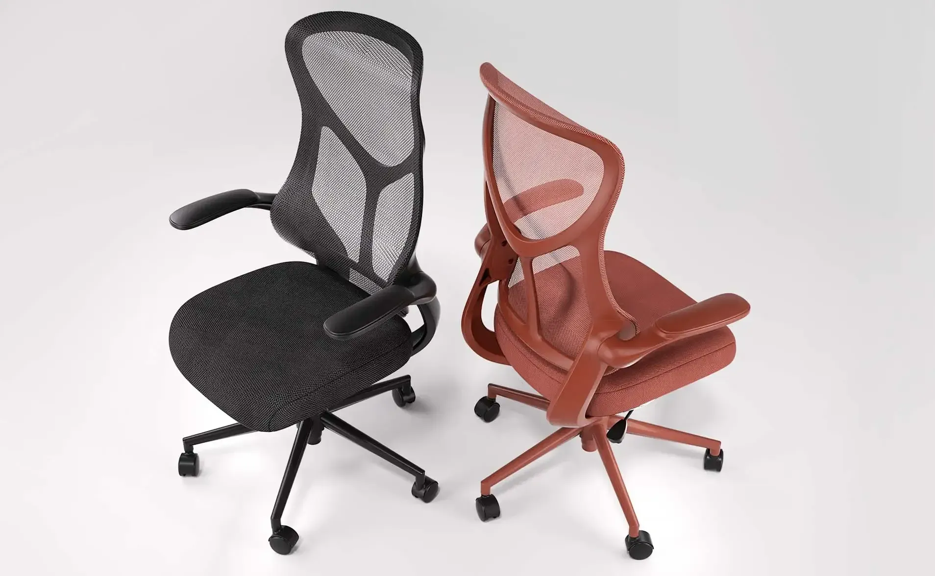 NearHub EC10 red and black ergonomic office chairs for short people