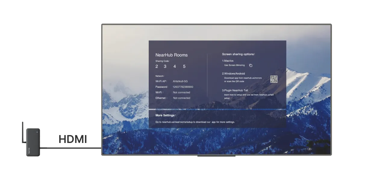 Connect your Air device to
screen with HDMI cable