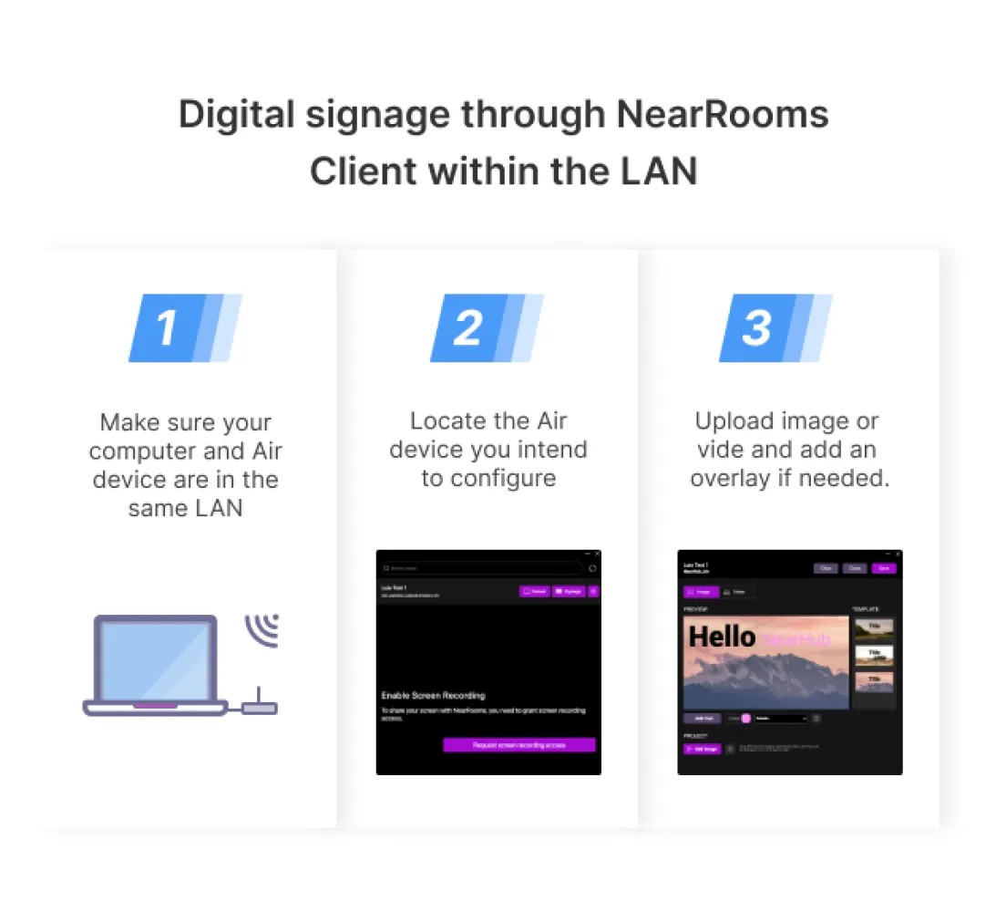 Signage via NearRooms App