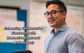 Teacher using smart whiteboard