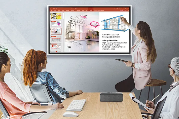 A Samsung monitor tv touch screen has no built-in camera.