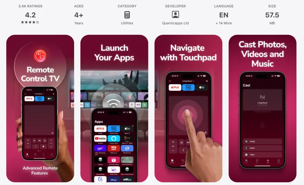 Remote Control Smart LG TV App from Apple