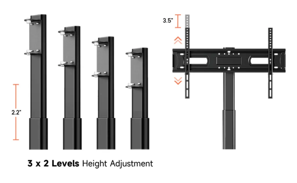 height adjustment used in a tv stand