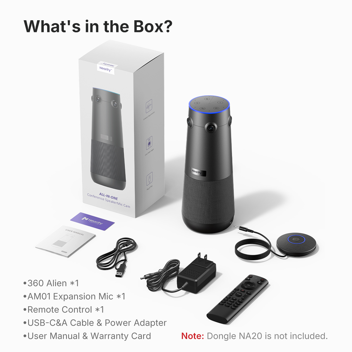 Nearity 360 Alien-4K 360° All-in-One Conference Camera | NearHub