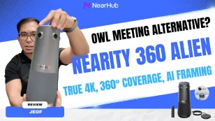 Nearity 360 Alien conference room camera review — a serious OWL Meeting alternative with true 4K quad-lens video and 360° coverage