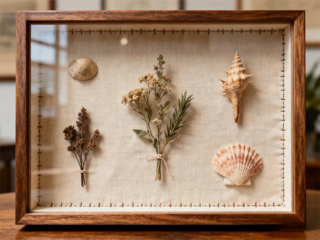 museum picture frame with a collection of natural creatures