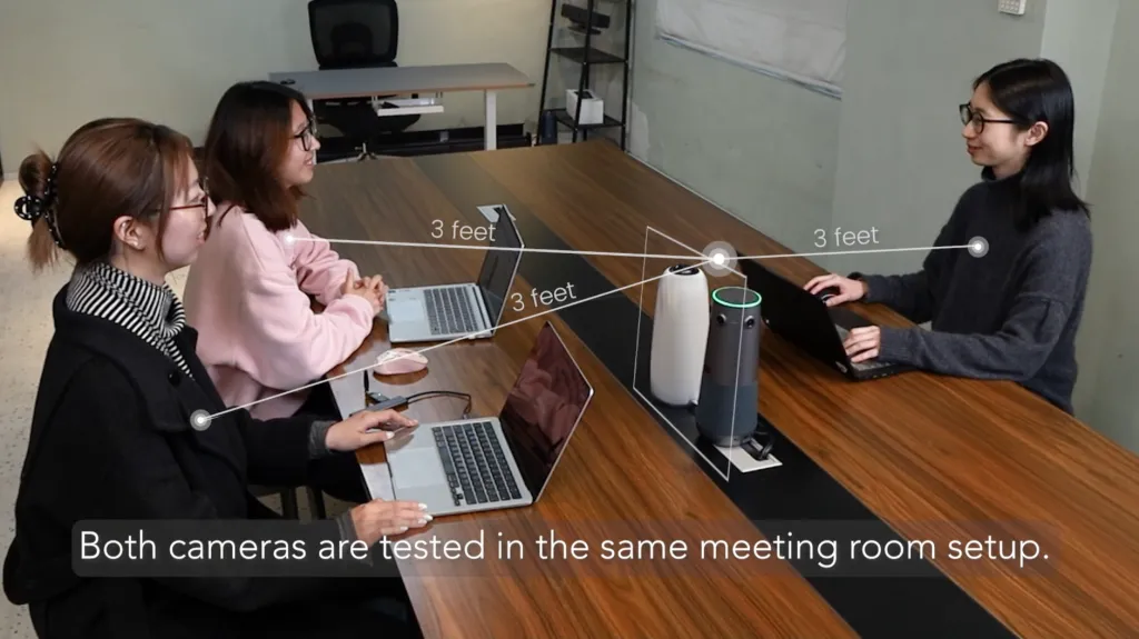 participants sit 3 feet away from cameras