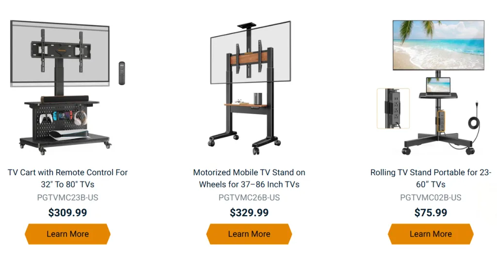 Perlegear Mobile TV Cart