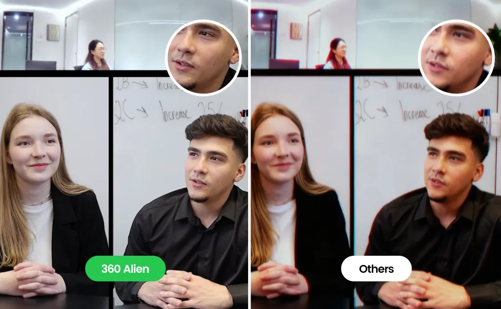 video quality comparison between Nearity 360 Alien and other cameras