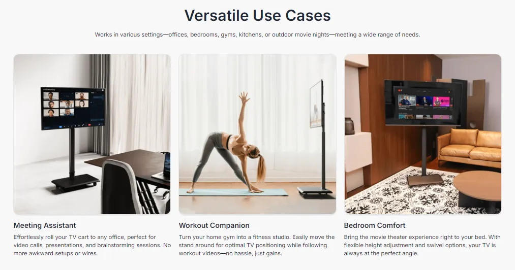 wheel the TV in multifunctional situations