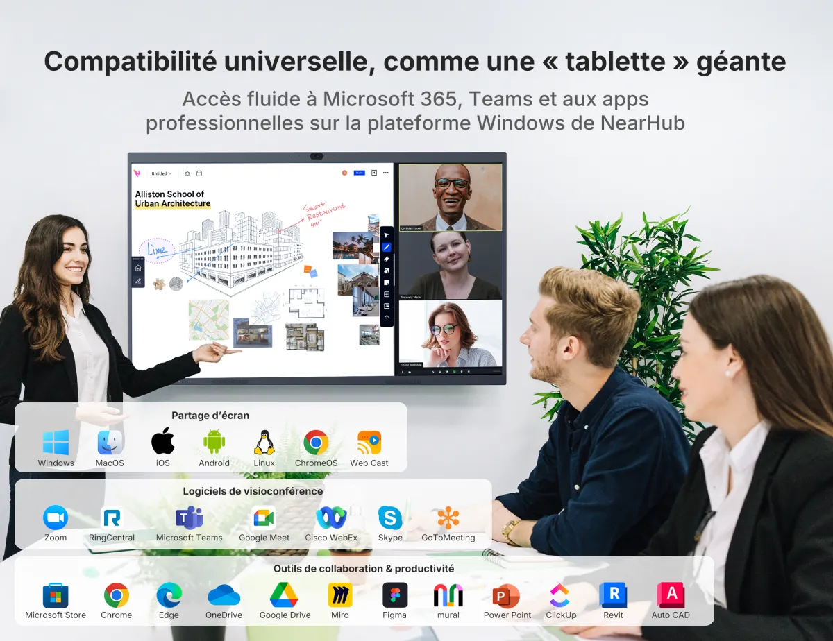 NearHub Board S Pro interactive smart whiteboard for business meeting