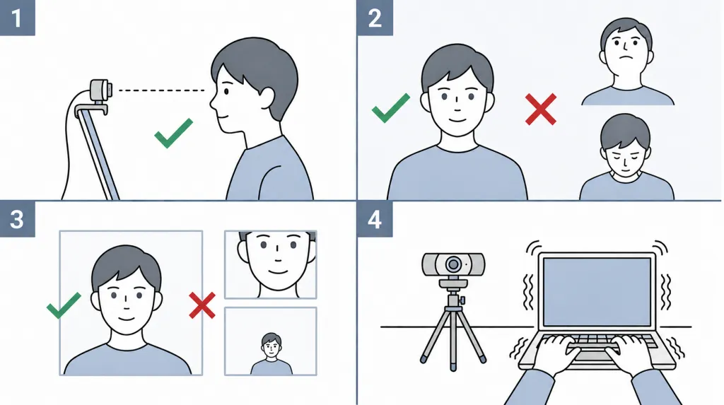 カメラの配置と角度とzoom 用 カメラの正しい配置方法