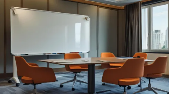 Ein konferenzraum mit einem mob whiteboard