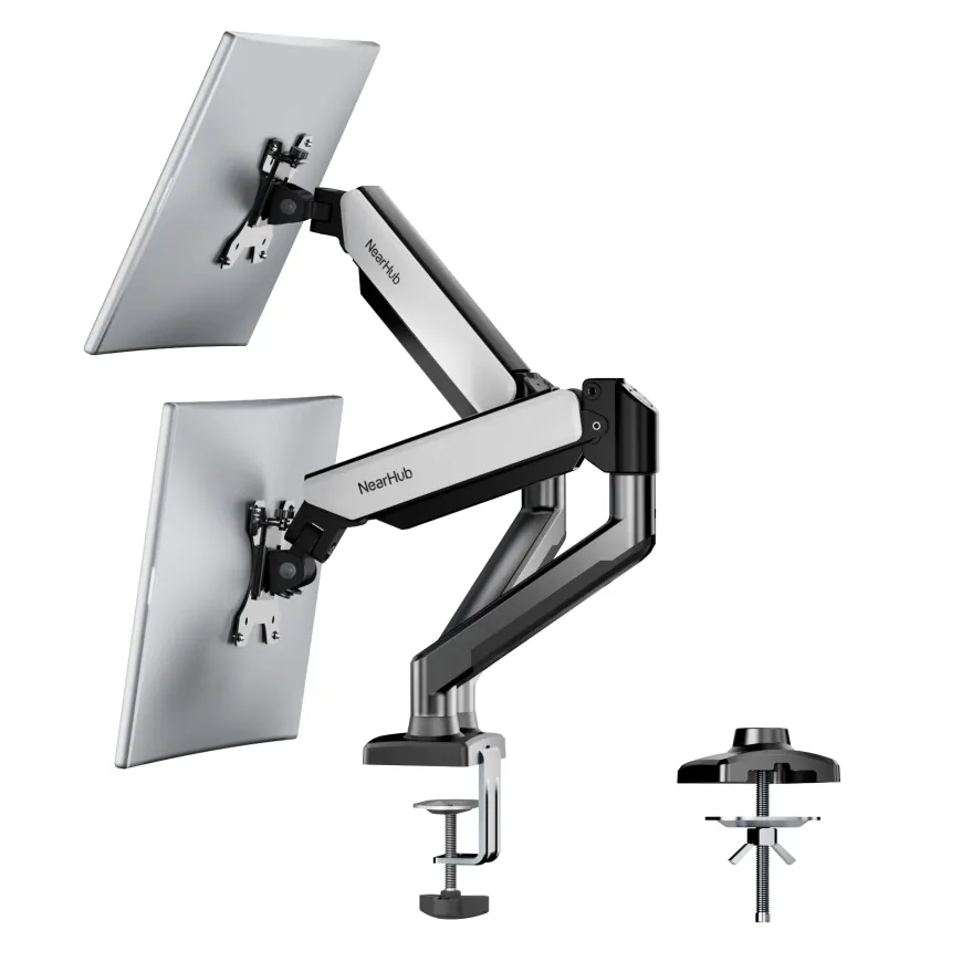 Gray dual display stand