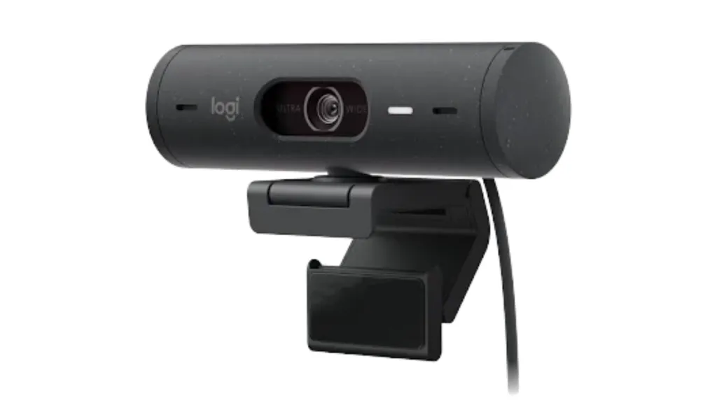 Logitech Brio 500 webcam for zoom meetings.