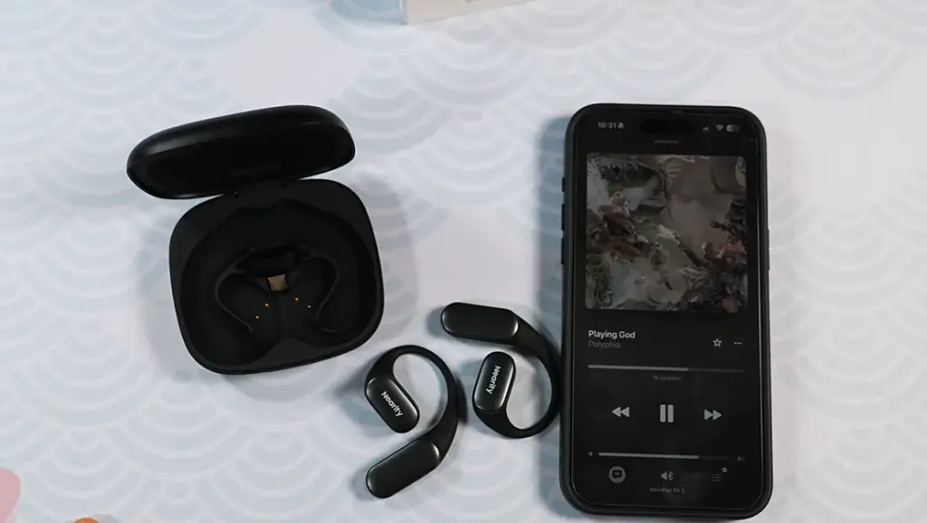 Mikey listening to music with the Mempod Fit 2