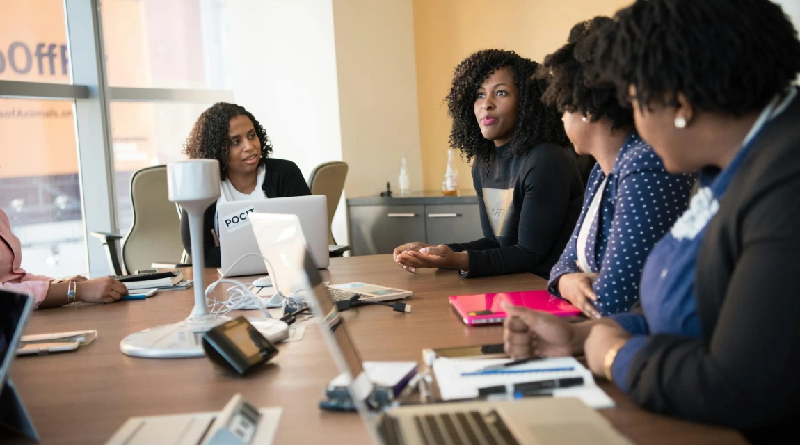 The employees gathered in the conference room for a meeting