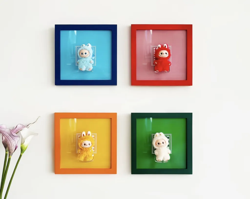 4 playful frames using bright, joyful colors