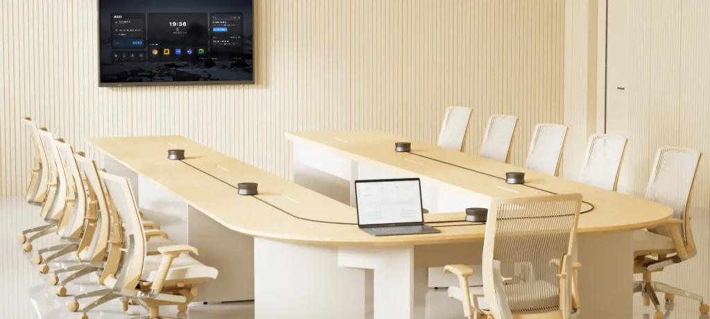 5 A20S speakerphones connect via Daisy-chain.