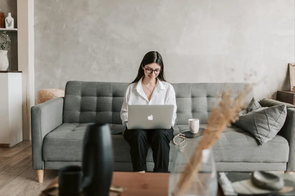 a woman using ai for email writing