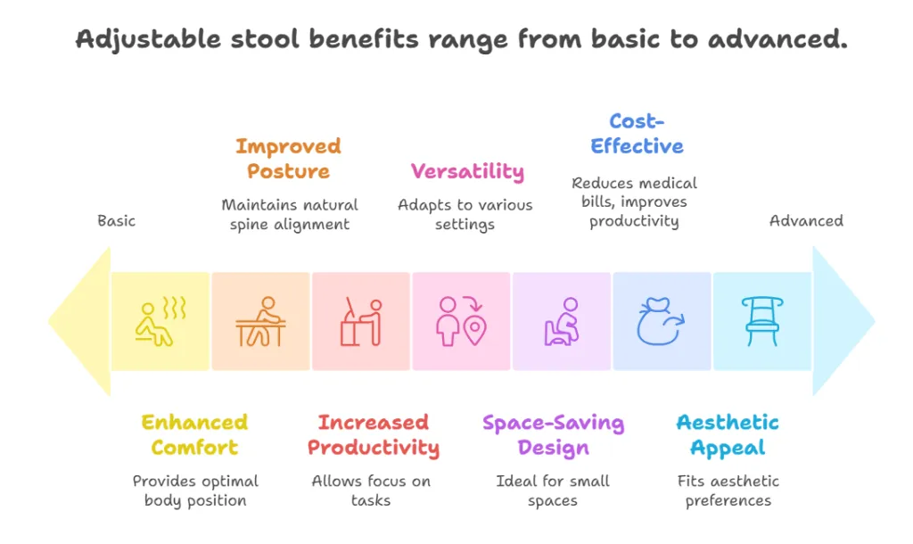 adjustable height stool with back benefits