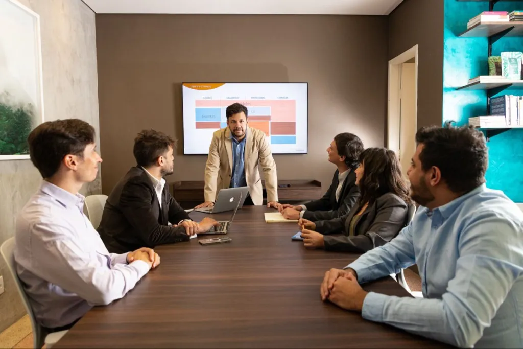 People ended a hybrid meeting