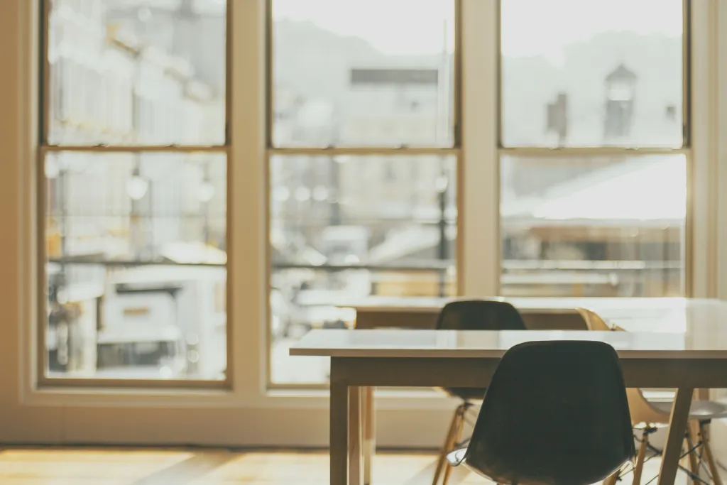 armless ergonomic chair and desk