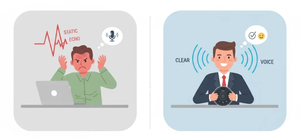 PC内蔵マイクとスピーカーフォンの音質比較