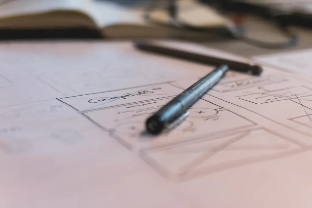 Auf dem tisch steht storyboard