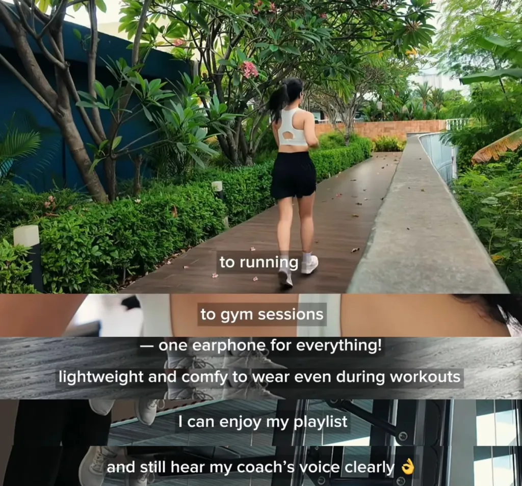 Callista wearing Mempod Fit 2 from running to gym