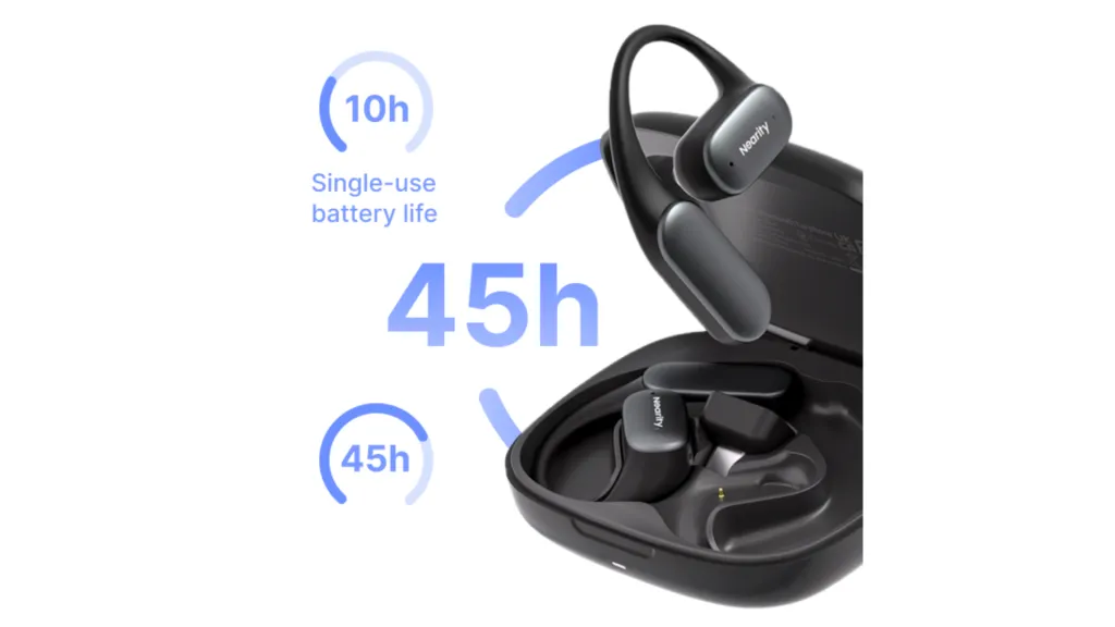 Mempod Fit2 open-ear earbuds with long battery life for all-day use