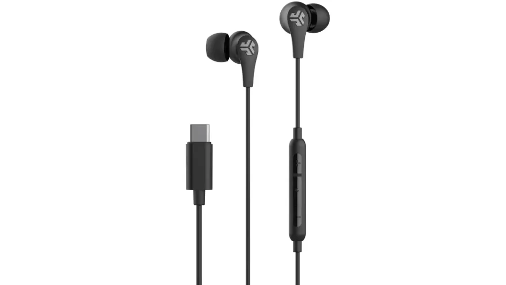 JLab JBuds Pro USB-C wired earbuds for workouts and active lifestyle with secure in-ear fit