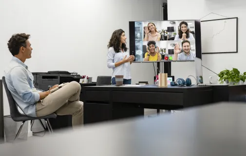 People in Teams meeting.