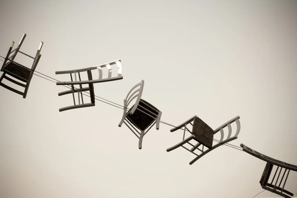black and white assembled desk chairs