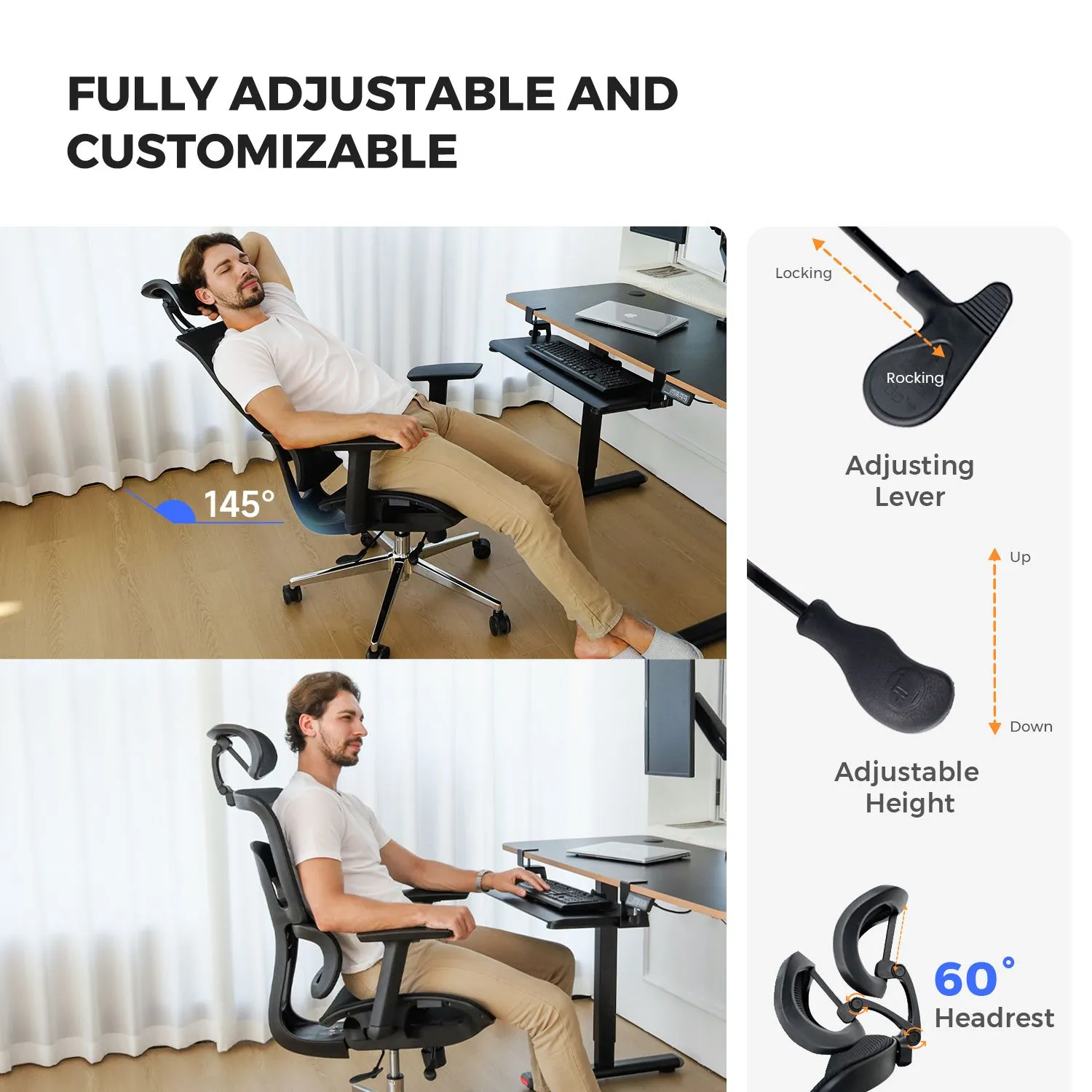 Fully adjustable and customizalbe height adjustable chairs
