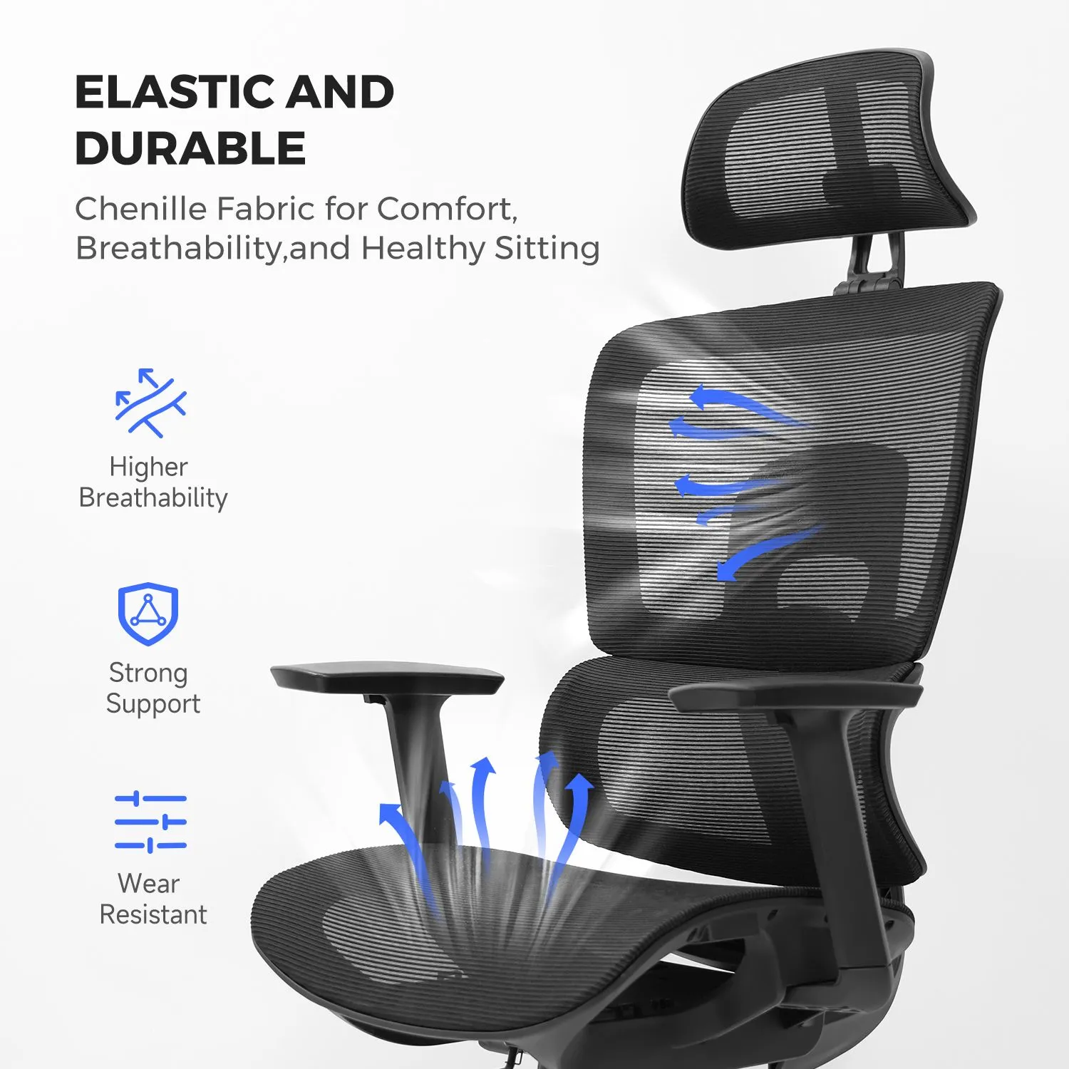Elastic and durable desk chairs for tall man