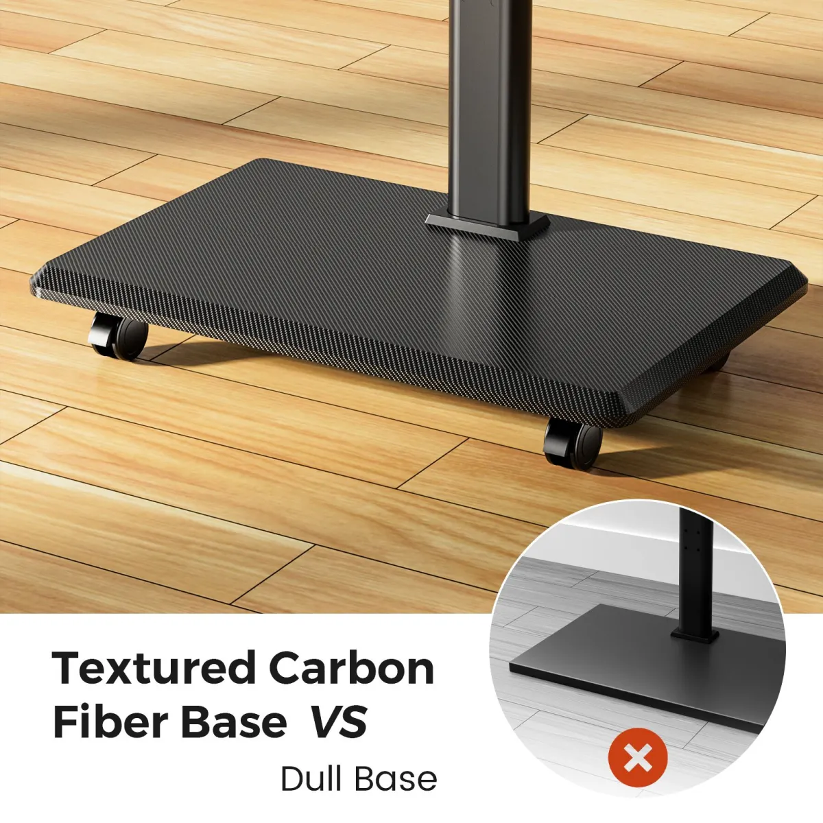 Rolling television cart wheels