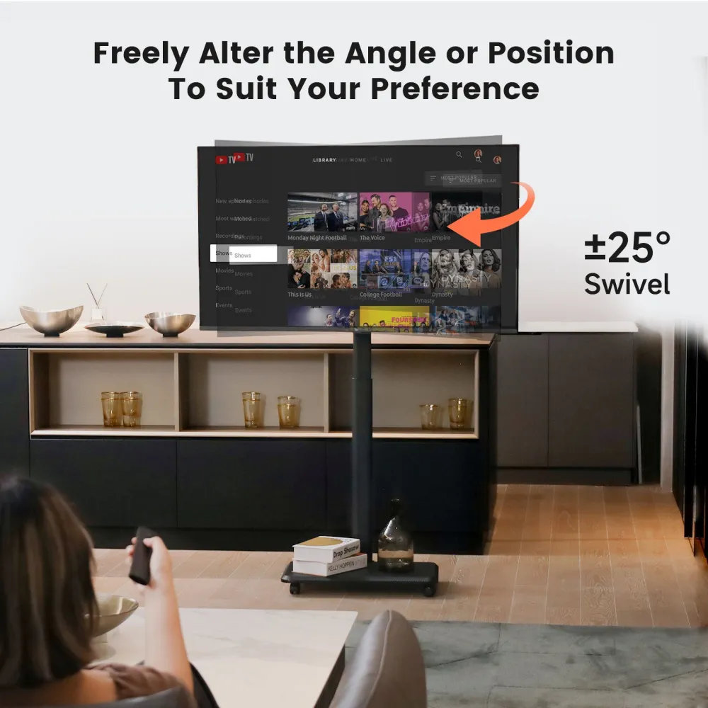 Black rolling tv carts