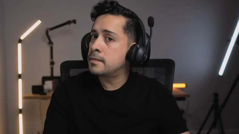 Gerardo testing the NearHub EP320 headset during a music play