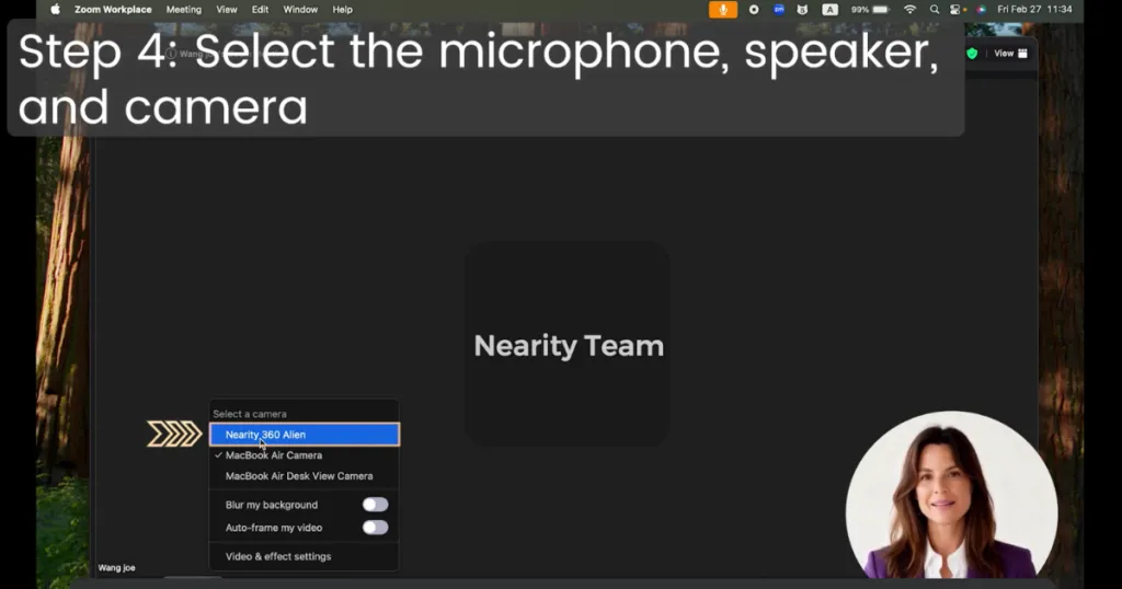 select Nearity 360 Alien as your camera