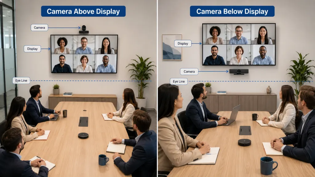camera above display vs below display