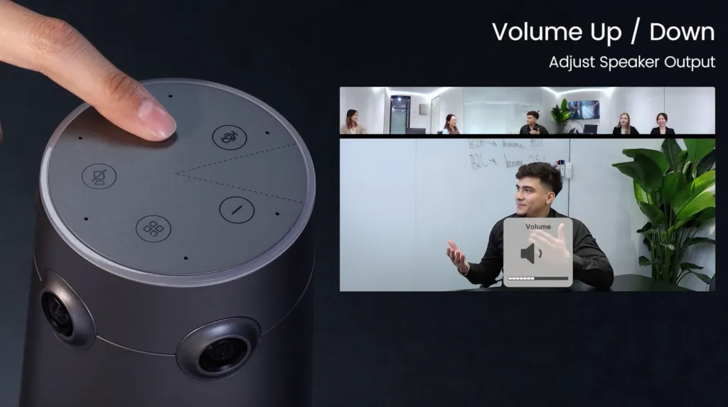 Change zoom meeting volume on 360 Alien bottom.