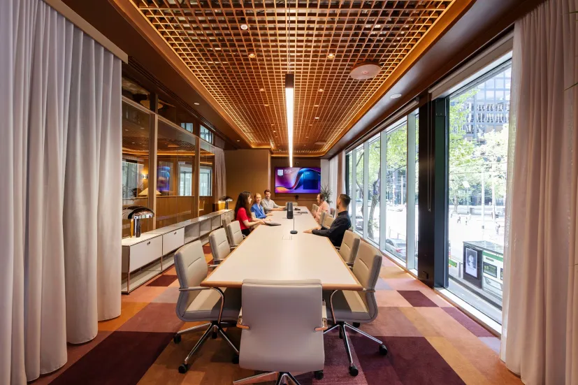 conference room meeting with meeting camera