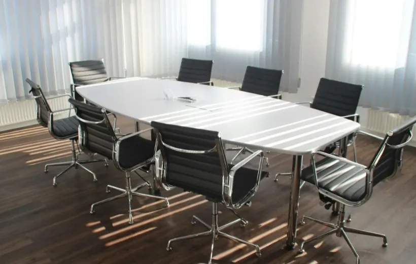 conference room with eight chairs