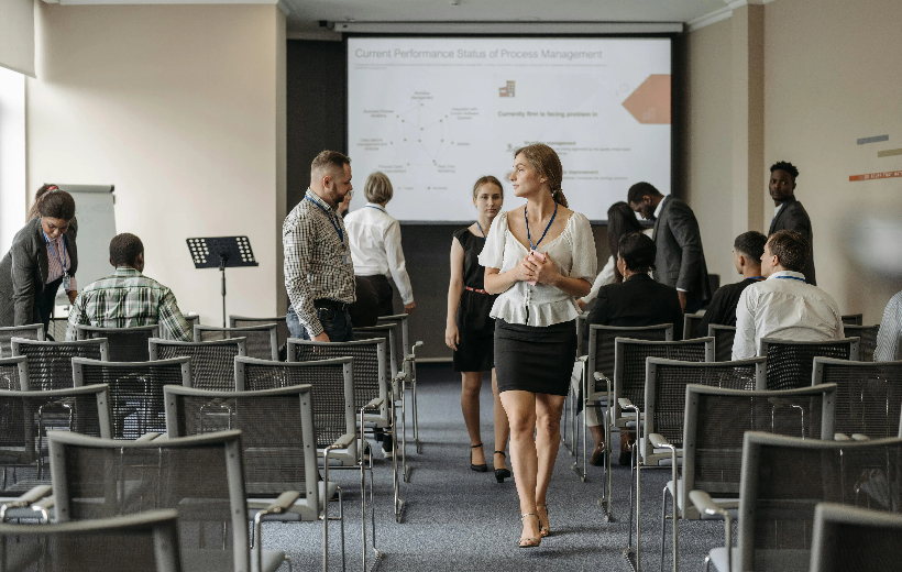 conference room with cheap smartboard