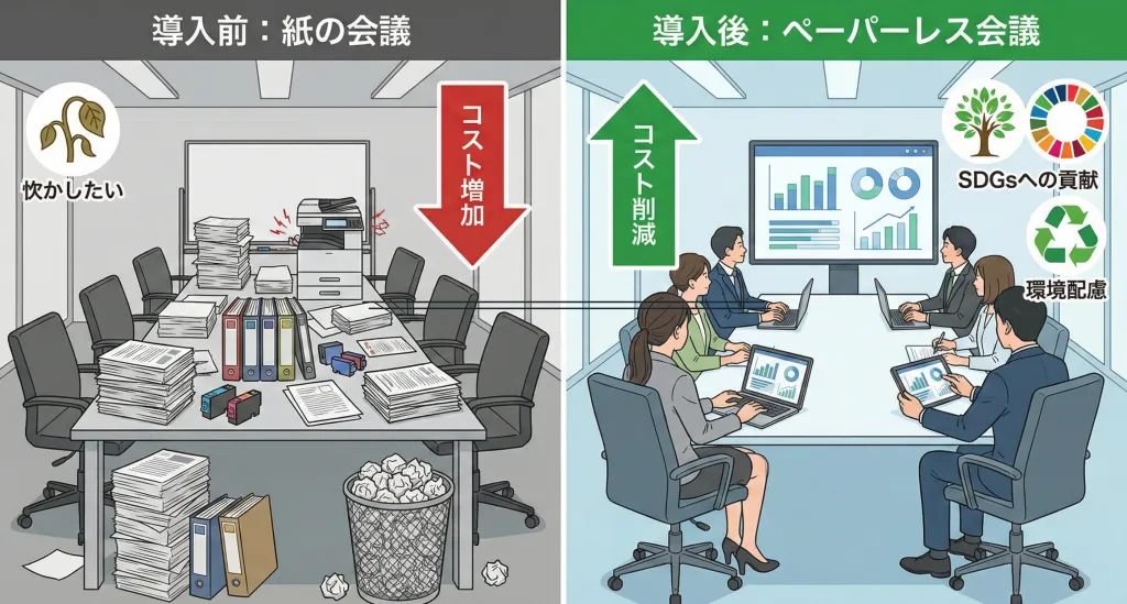 ペーパーレス会議システムのメリット