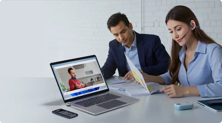 business headset nearity in the office