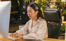 Black desk chair headrest