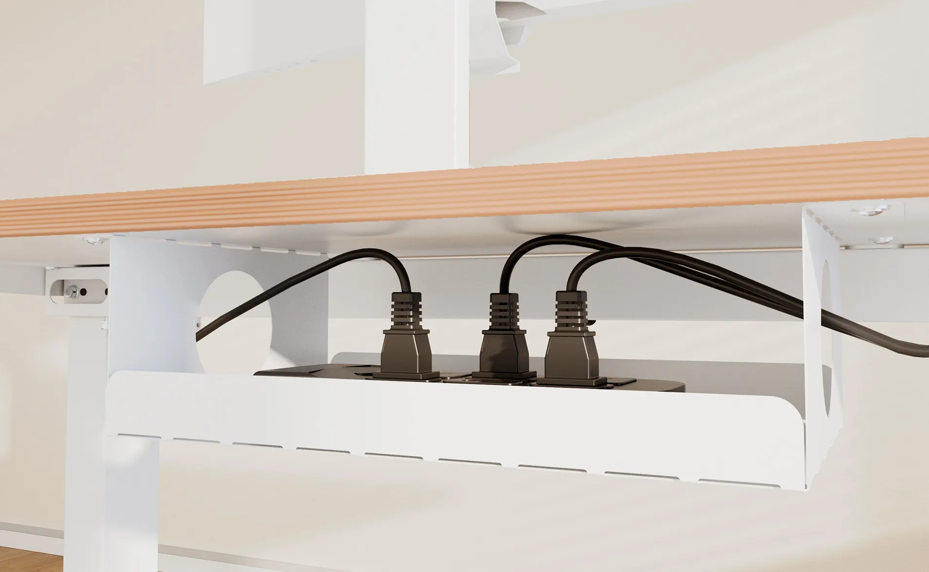 Dual motor desk with cable management