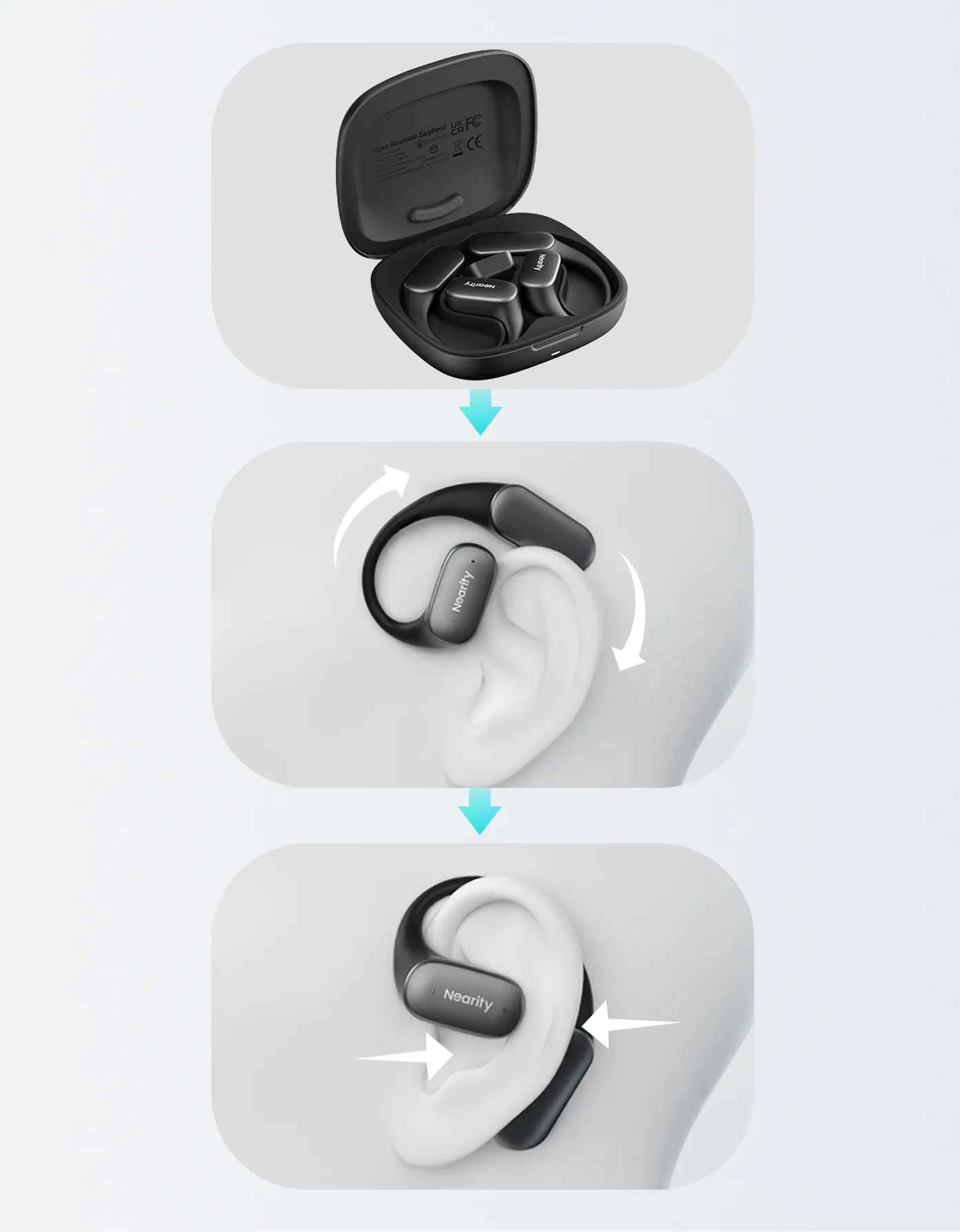 Bluetooth耳掛けワイヤレスイヤホン,ドングル付き低遅延ワイヤレス